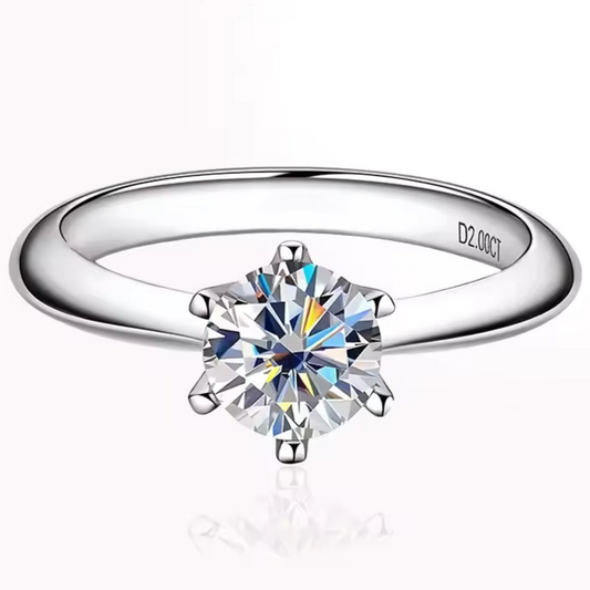 Silver plated Claws Solitaire Adjustable ring with Box